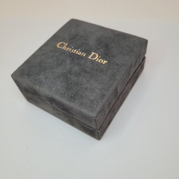 Christian Dior Tie Clip Bar Clasp Gold Tone 2in CD Vintage Made Germany Designer - Picture 8 of 9